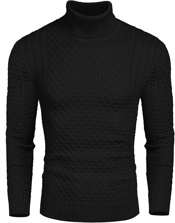 Jersey de cuello alto negro para hombre